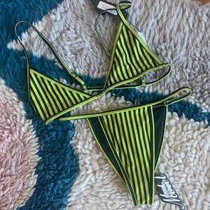 Motel Bikini - Neon and Blake Stripes